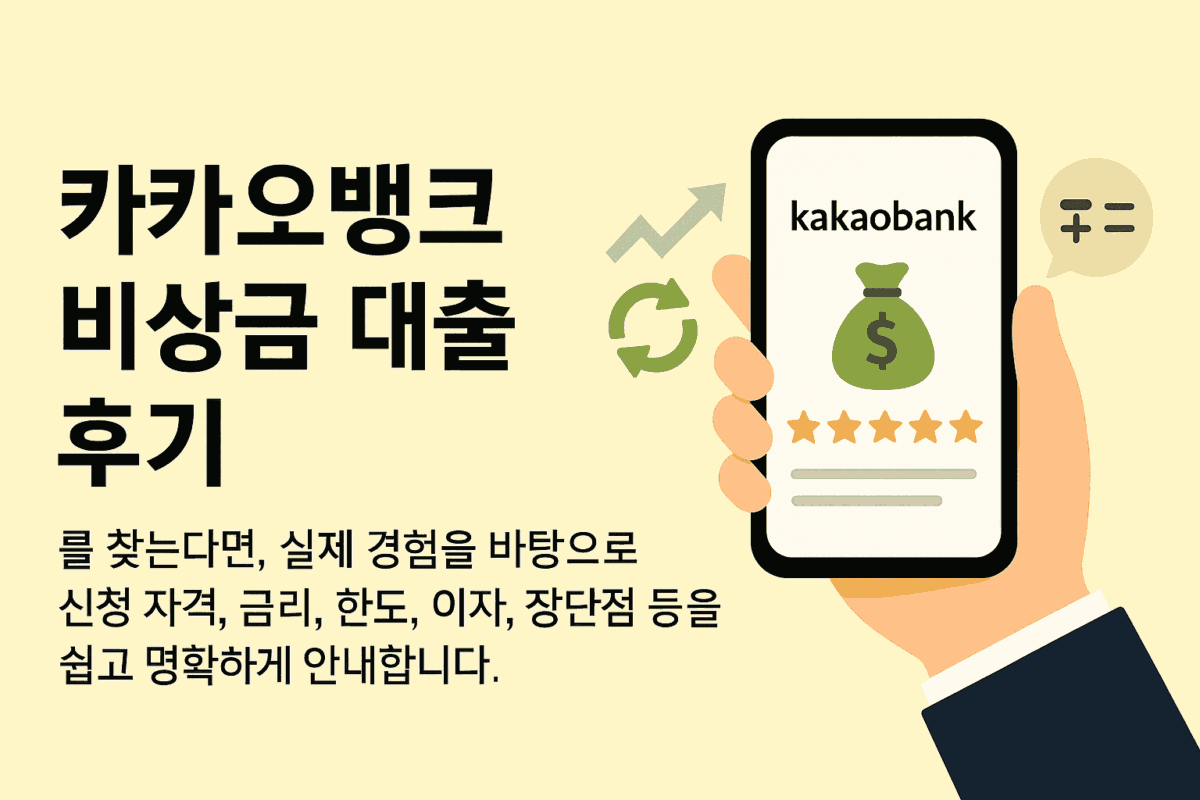 카카오뱅크 비상금 대출 후기 필수 정보 총정리