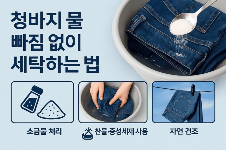 청바지 물 빠짐 없이 세탁하는 법